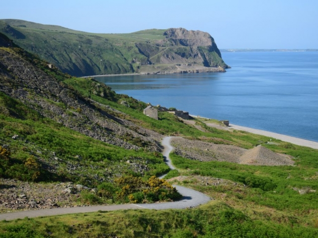 Wales Coast Path Nant Gwrtheryn Llithfaen Llyn Peninsula. Path to beach and coast