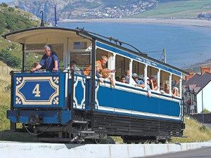 A photo of the tram on the Great Orme Tramway Llandudno North Wales