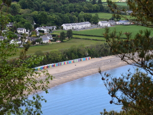 Llanbedrog Beach Huts View of Llanbedrog Beach from the coastal path