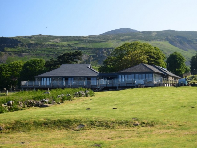 View of the cafe and restaurant at Nant Gwrtheryn Llithfaen Llyn Peninsula North Wales