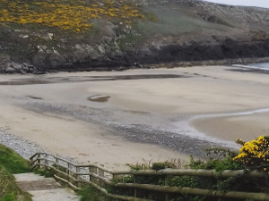 The steps down to Porth Ceiriad beach Abersoch Llŷn Peninsula