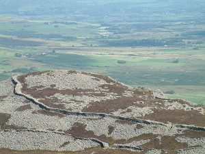 A view of Trer Ceiri iron age hillfort from the summit of Yr Eifl Llithfaen Llyn Peninsula North Wales