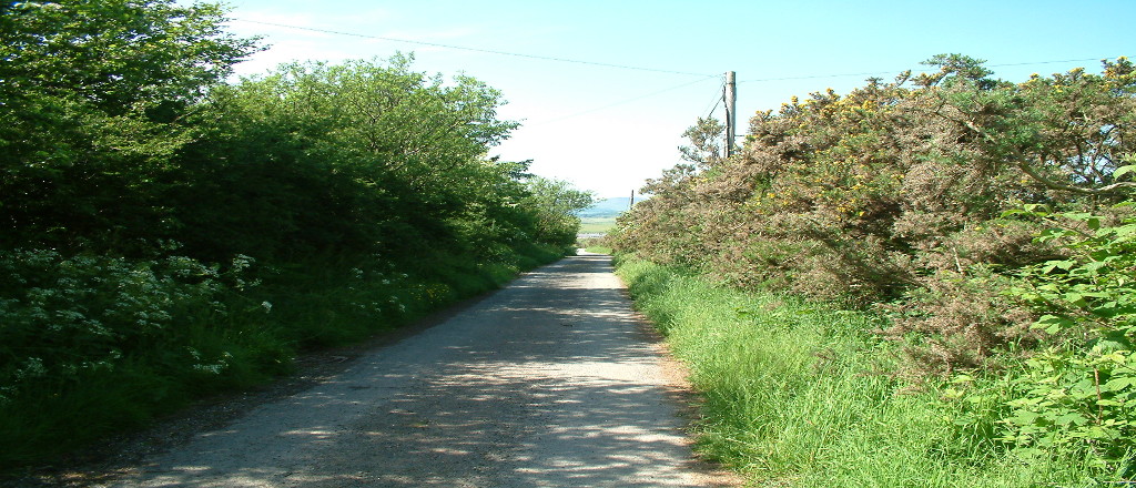 The road to Gors-lwyd Cottage country road Llithfaen Llyn Peninsula