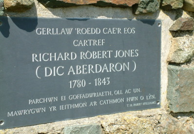 Dic Aberdaron Memorial Plaque