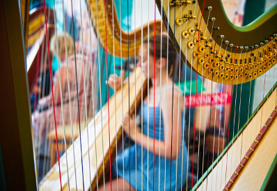 Girl playing the harp