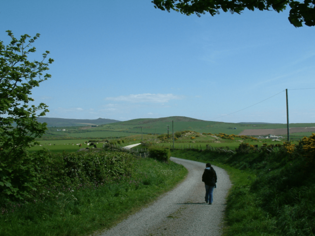 Country lanes at the start of the coastal walk porthor porth oer whistling sands