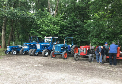 Vintage tractors at a fair North Wales