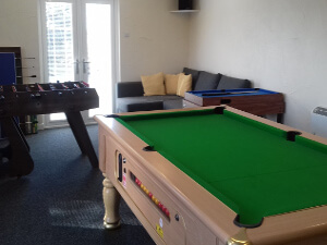 Gors-lwyd games room pool table and table football