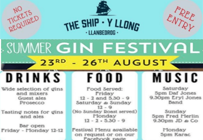 Ship Inn llanbedrog summer gin festival details