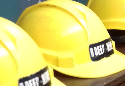 Llechwedd deep mine tour hard hats