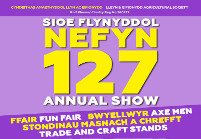 A poster advertising the 127th annual Nefyn Show 5 May 2025